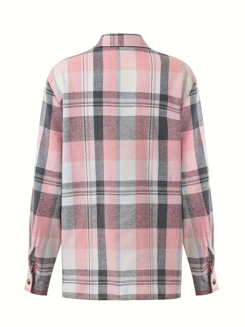 Brit & Boho™ I Dunn Casual Lapel Plaid Long Sleeve Brit & Boho | Fashion & Boutique