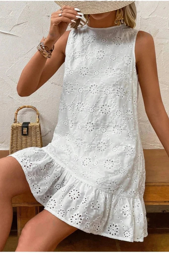 Brit & Boho™️ Dreka I Round Neck Embroidered Dress Brit & Boho | Fashion & Boutique