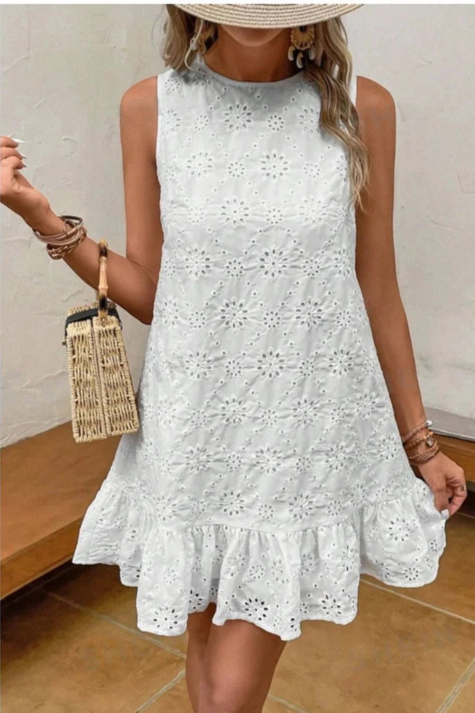 Brit & Boho™️ Dreka I Round Neck Embroidered Dress Brit & Boho | Fashion & Boutique