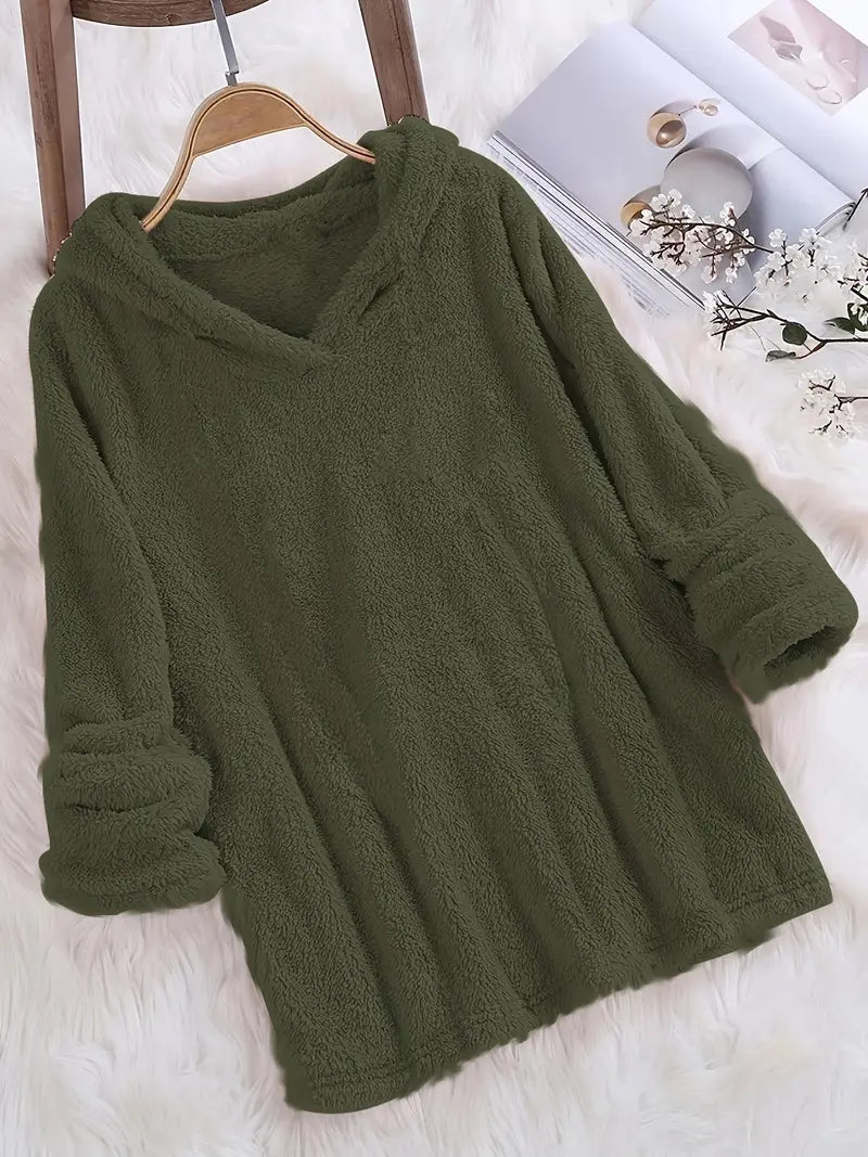 Brit & Boho™ I Nora Fleece Solid Hoodie Brit & Boho | Fashion & Boutique