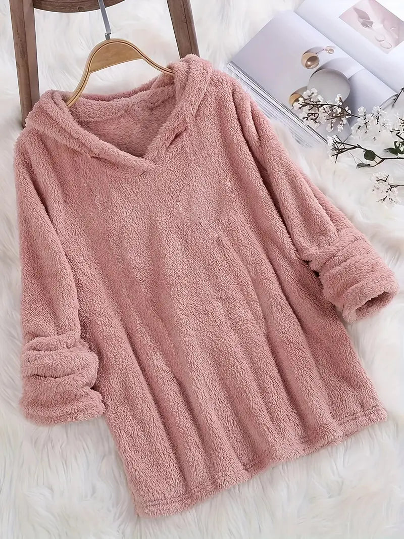 Brit & Boho™ I Nora Fleece Solid Hoodie Brit & Boho | Fashion & Boutique