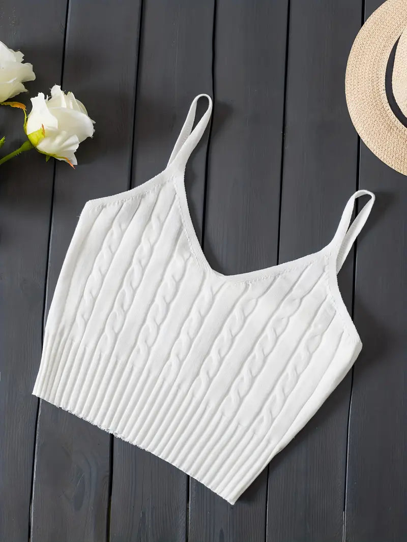 Brit & Boho™ I Suzette Valentine's Day Knitted Cami Crop Top Brit & Boho | Fashion & Boutique