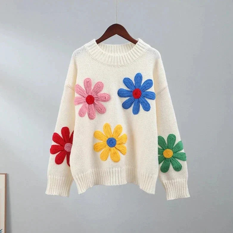 Brit & Boho™ | Priscilla Modern floral sweater Brit & Boho | Fashion & Boutique