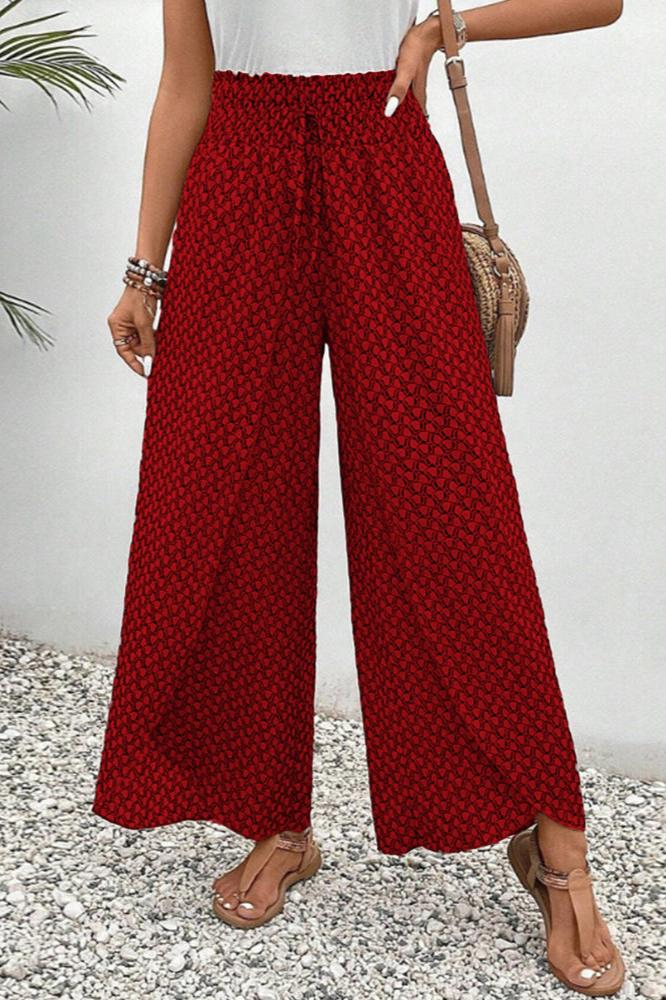 Brit & Boho™️ | Lunara | Women's Wide-Leg Trousers in Geometric Print sadiluxe