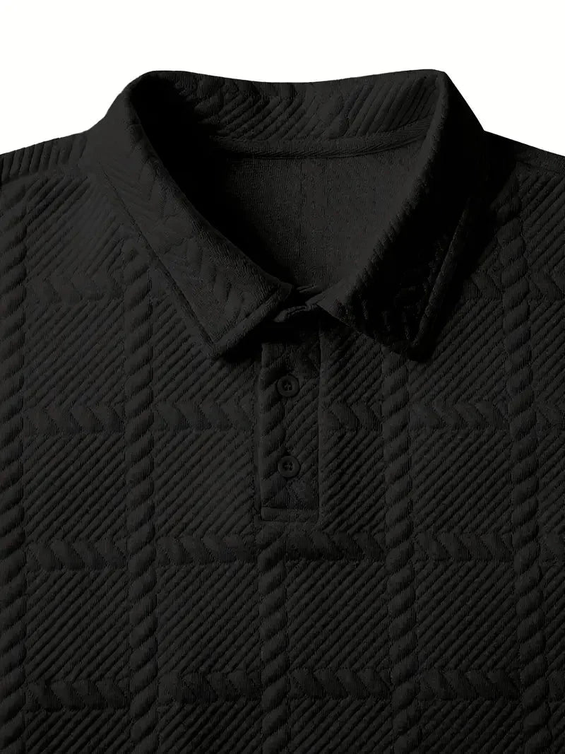 Brit & Boho™️ | Liam Casual Geometric Knit Polo Shirt Brit & Boho | Fashion & Boutique