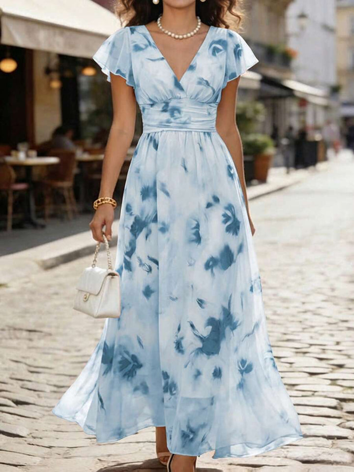 Emery Floral V-Neck Midi Dress