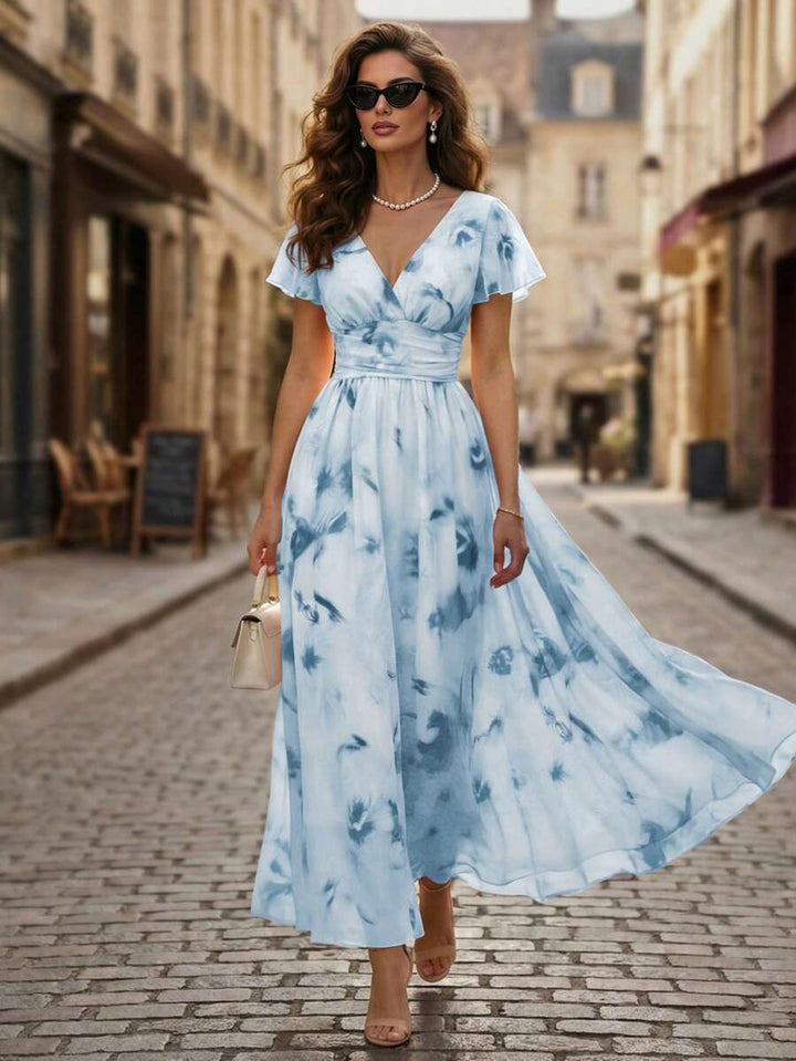 Emery Floral V-Neck Midi Dress