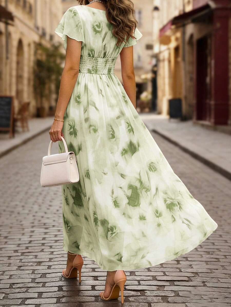 Emery Floral V-Neck Midi Dress