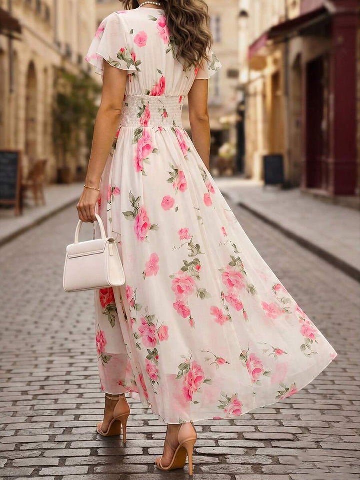 Emery Floral V-Neck Midi Dress