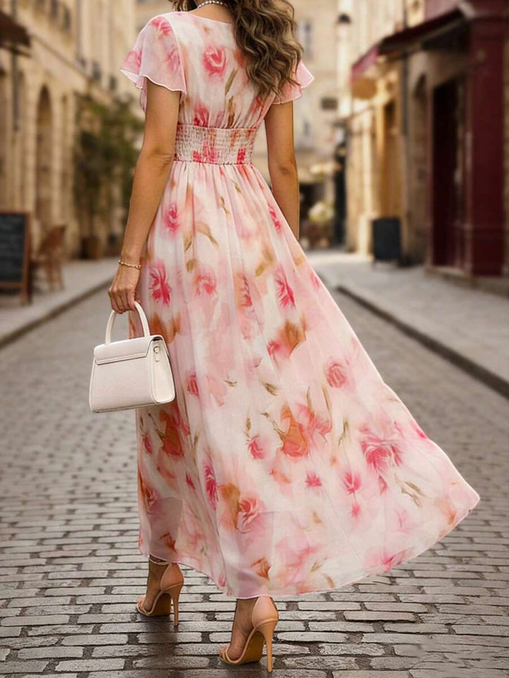 Emery Floral V-Neck Midi Dress