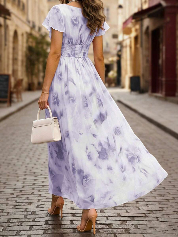 Emery Floral V-Neck Midi Dress