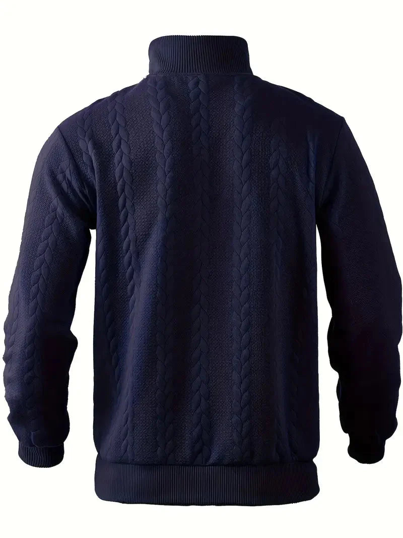 Brit & Boho™️ | Casual Jacquard Quarter-Zip Pullover Brit & Boho | Fashion & Boutique