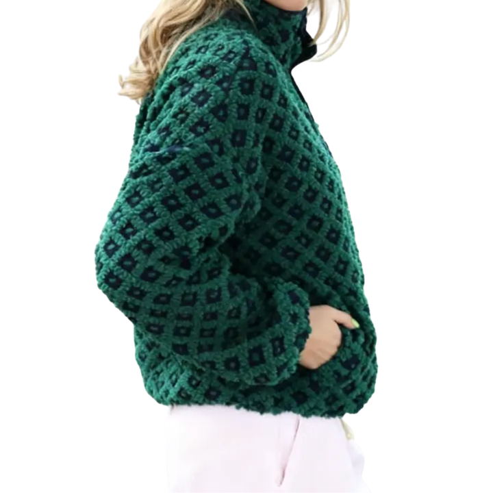 INGRID™ – Cozy Plaid Sherpa Pullover Sweatshirt
