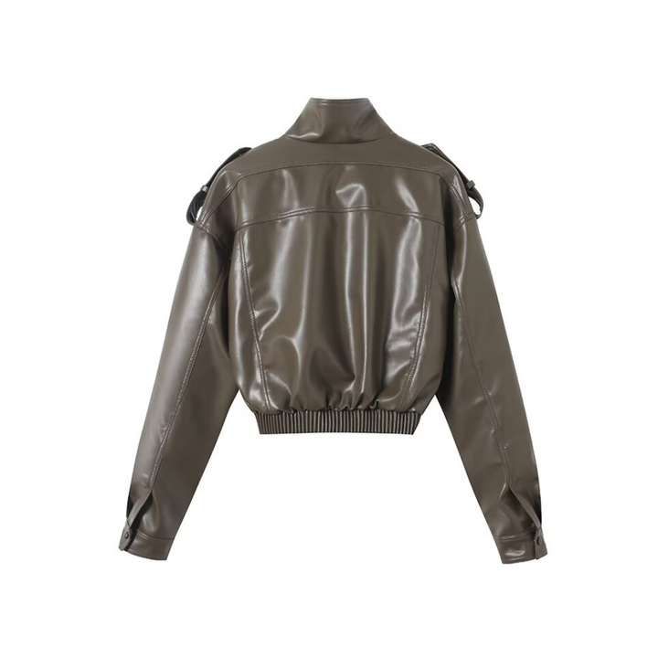 ZEPHYRINE™ – Edgy Faux Leather Moto Jacket