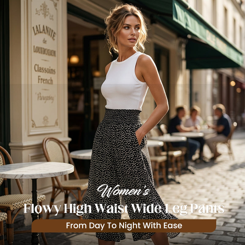 Women’s Flowy High Waist Wide-Leg Pants – Slimming, Comfy & Chic