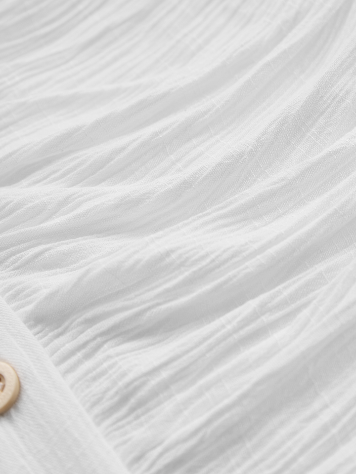 Women's Imitation Cotton And Linen Pleated Lapel Single-breasted Long-sleeved Maxi Dress MDA1768I7Y