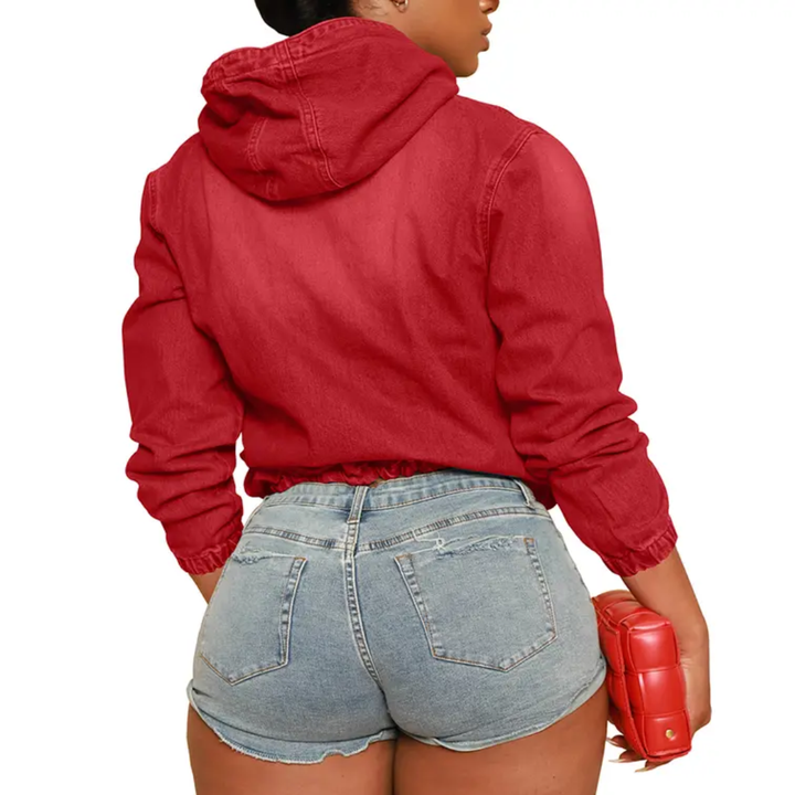 RYDEN™ – Moto-Inspired Hooded Denim Pullover Jacket