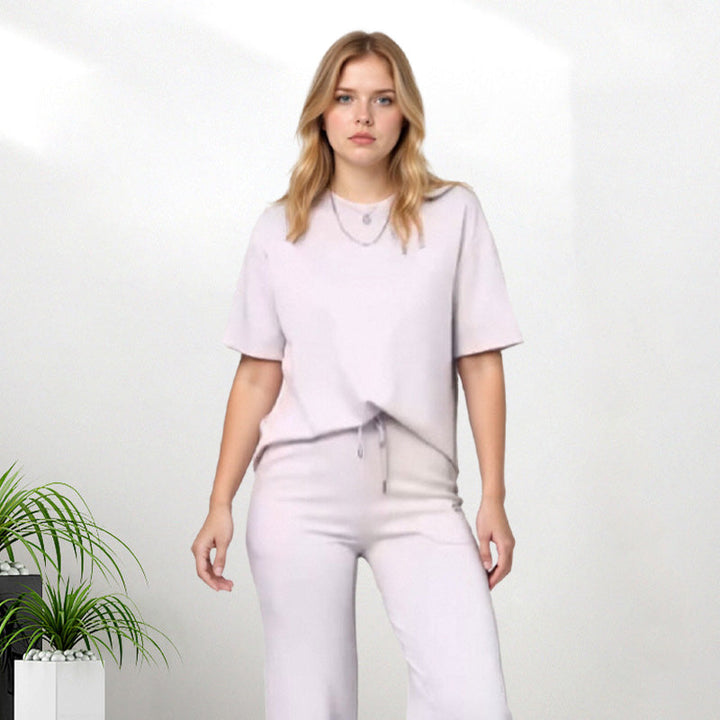 Women's Chic Top & Matching Pants 2-Piece Outfit