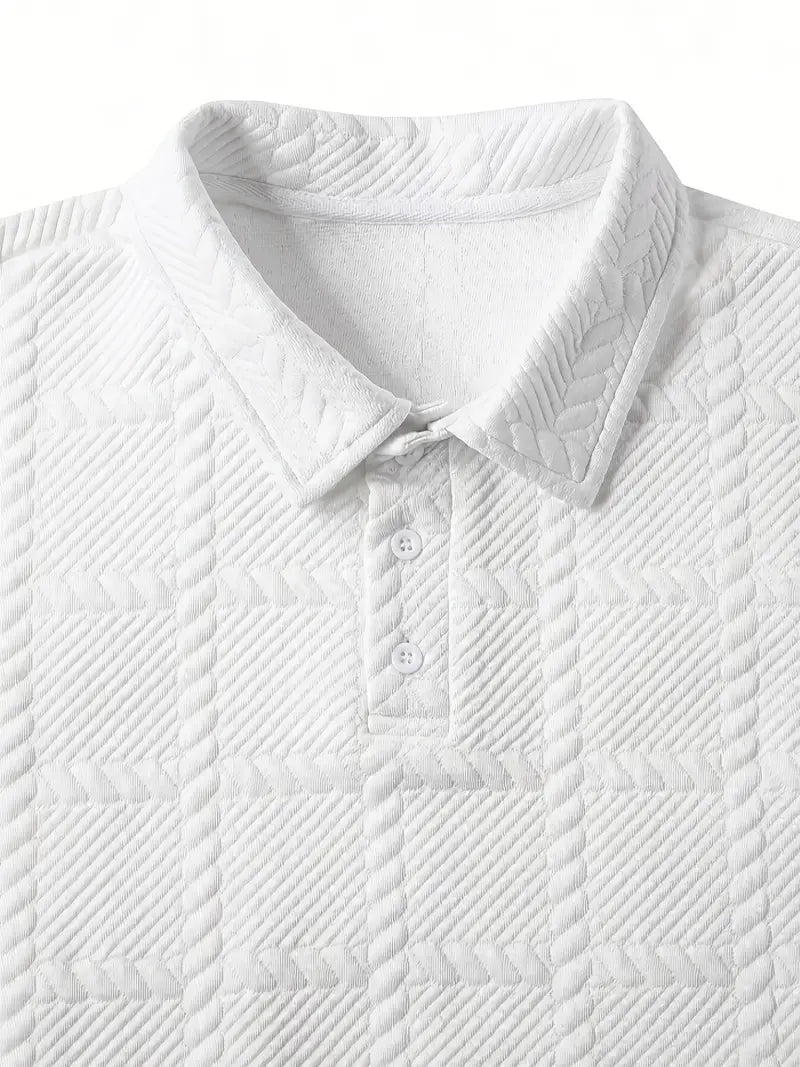 Brit & Boho™️ | Liam Casual Geometric Knit Polo Shirt Brit & Boho | Fashion & Boutique