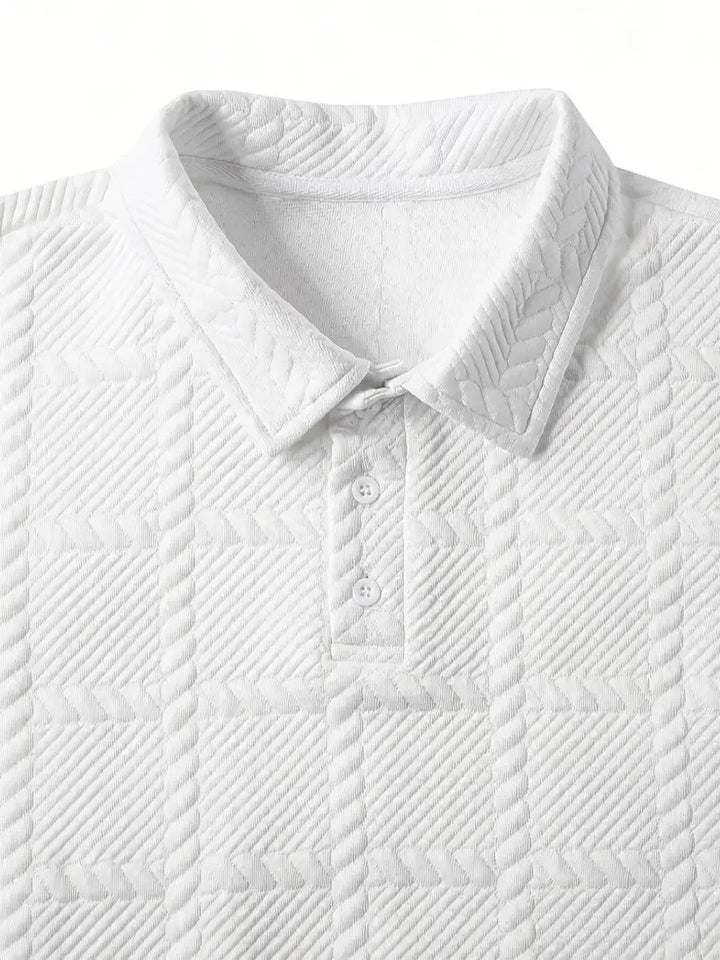 Brit & Boho™️ | Liam Casual Geometric Knit Polo Shirt Brit & Boho | Fashion & Boutique