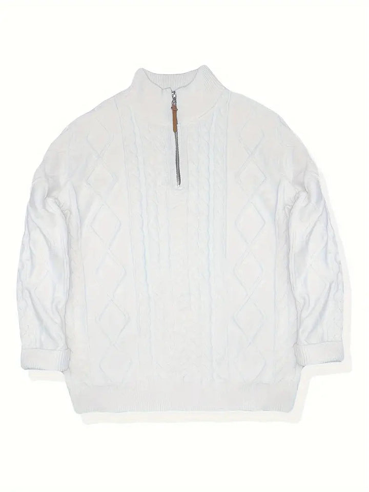 Brit & Boho™️ | Viscose Blend Knit Quarter Zip Brit & Boho | Fashion & Boutique