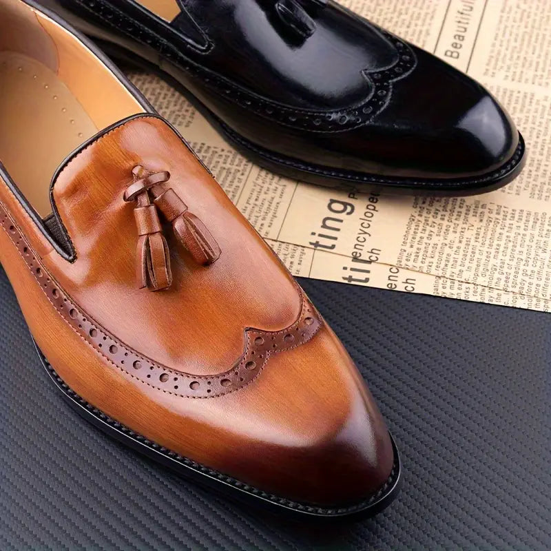 Brit & Boho™️ | Men's Retro Wingtip Tassel Shoes Brit & Boho | Fashion & Boutique