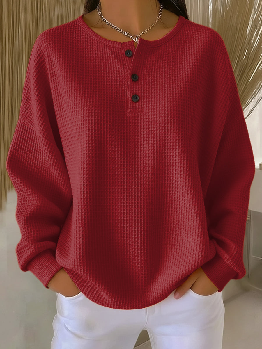 Anne | Cozy Waffle Knit Henley