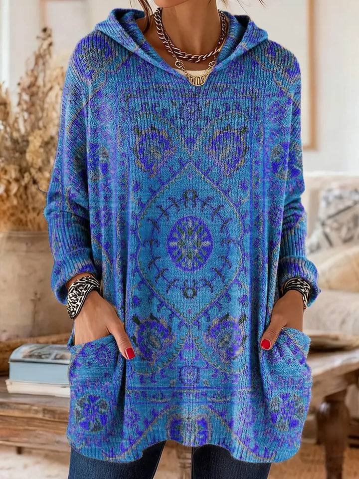 Alice™ Retro Ethnic Print Hooded Tunic