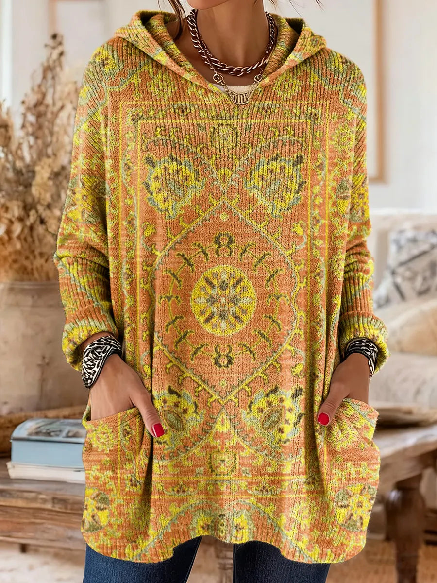 Alice™ Retro Ethnic Print Hooded Tunic