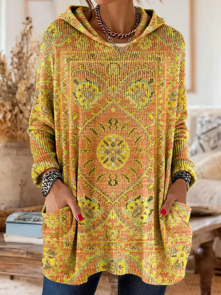 Alice™ Retro Ethnic Print Hooded Tunic