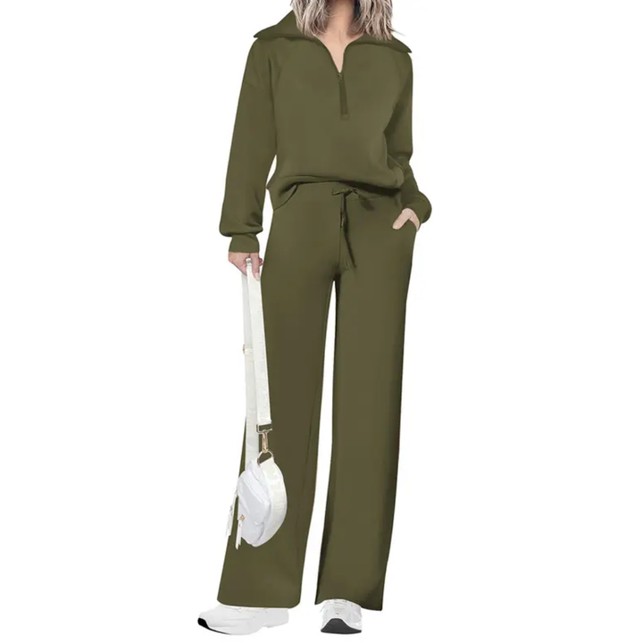 RANDI™ – Cozy Zip-Up Wide Leg Sweatsuit Set