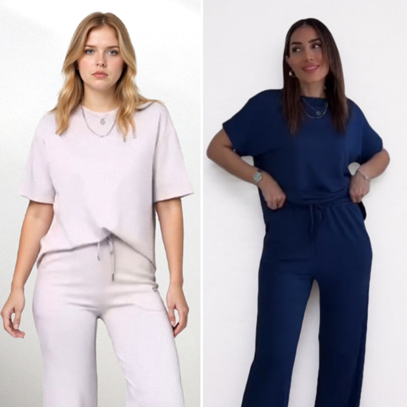 Women's Chic Top & Matching Pants 2-Piece Outfit