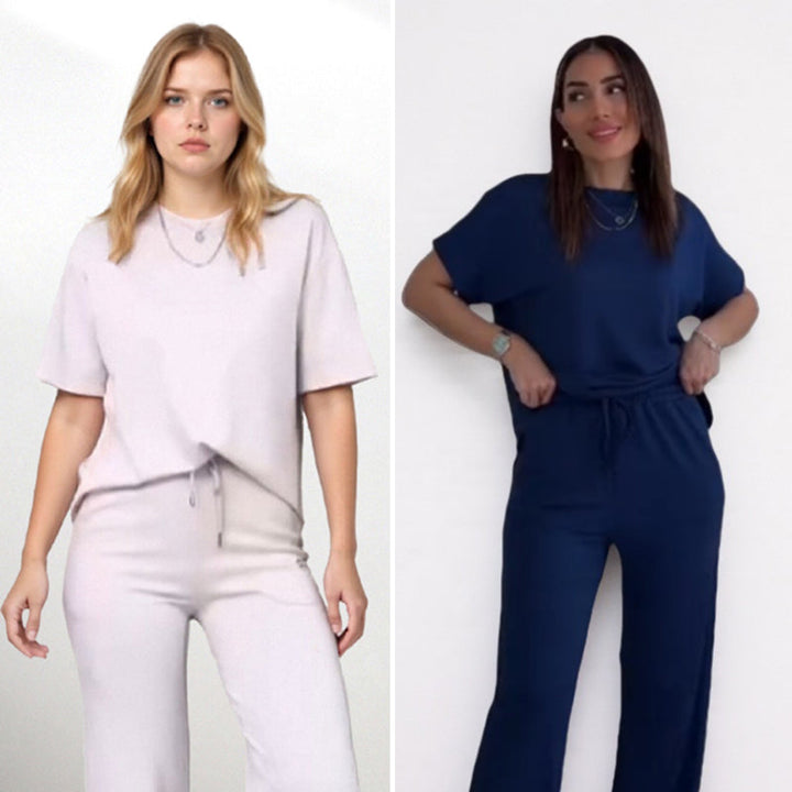 Women's Chic Top & Matching Pants 2-Piece Outfit