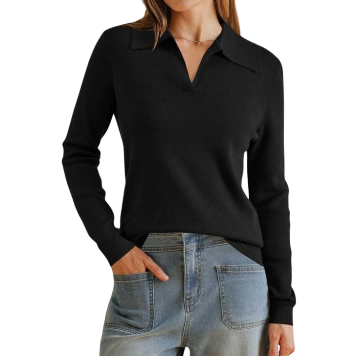 ROSAMUND™ – Classic Knit Polo Sweater