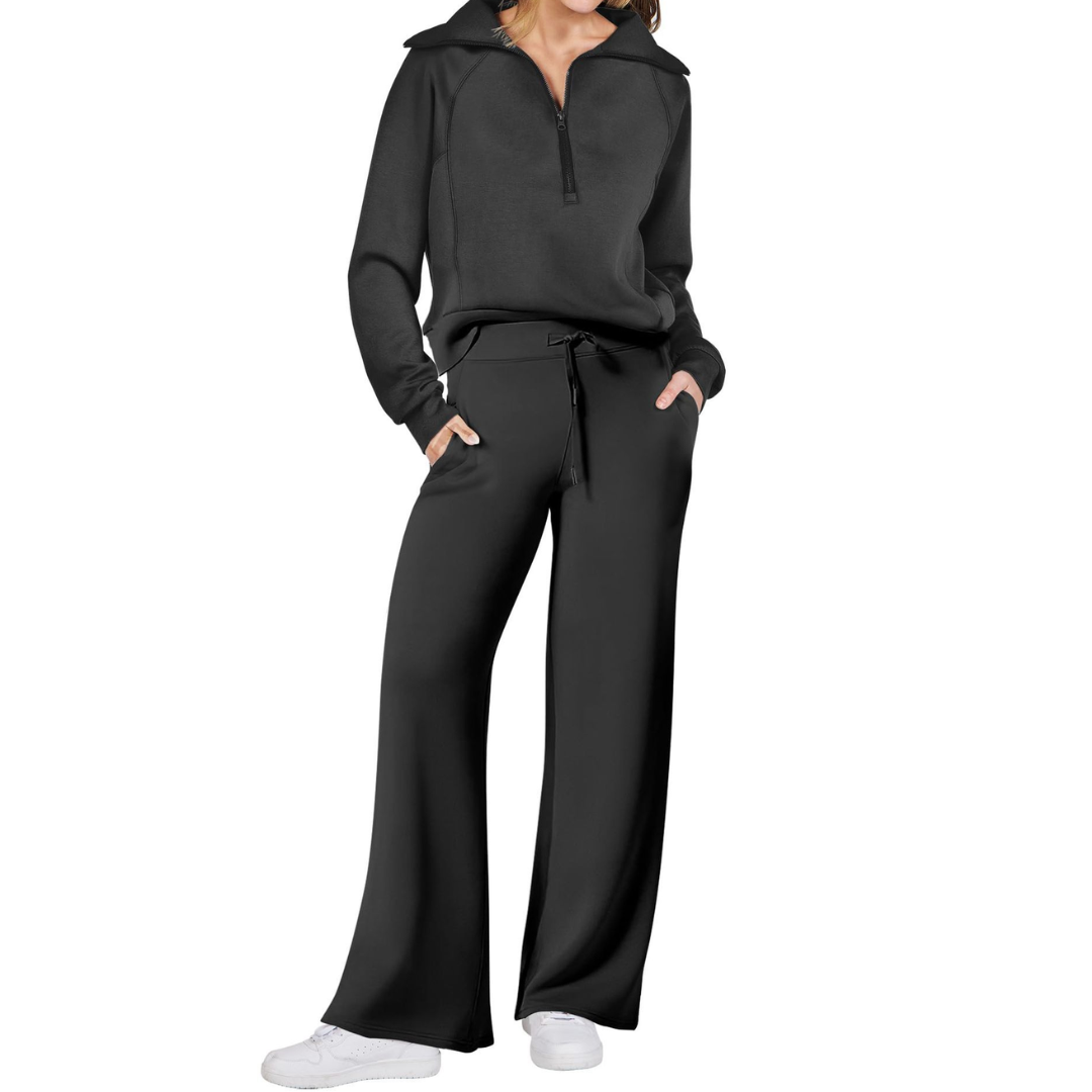 RANDI™ – Cozy Zip-Up Wide Leg Sweatsuit Set