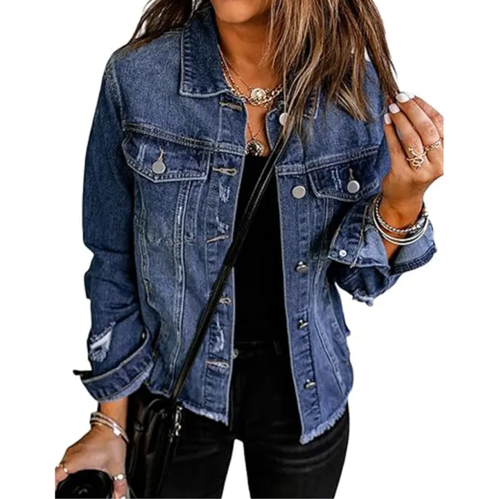 DENIM™ – Distressed Boyfriend Denim Jacket