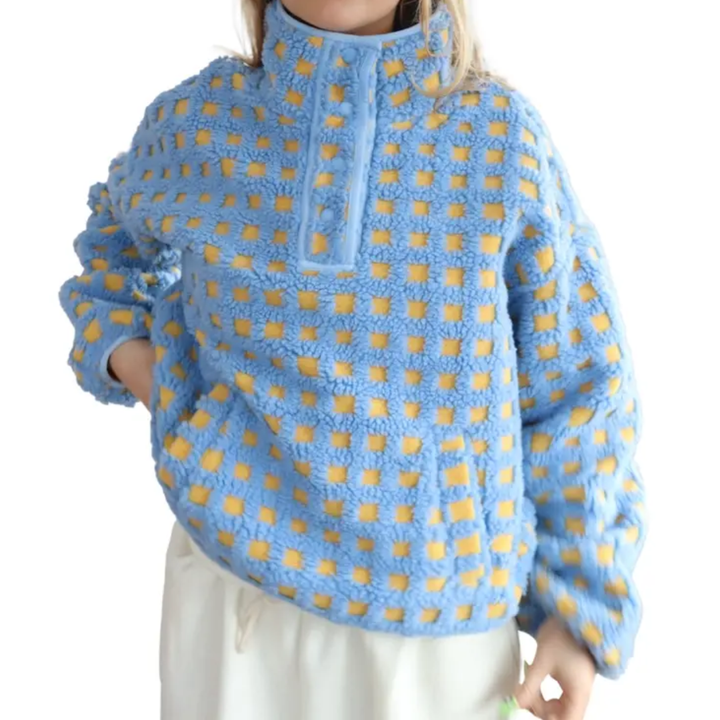 INGRID™ – Cozy Plaid Sherpa Pullover Sweatshirt