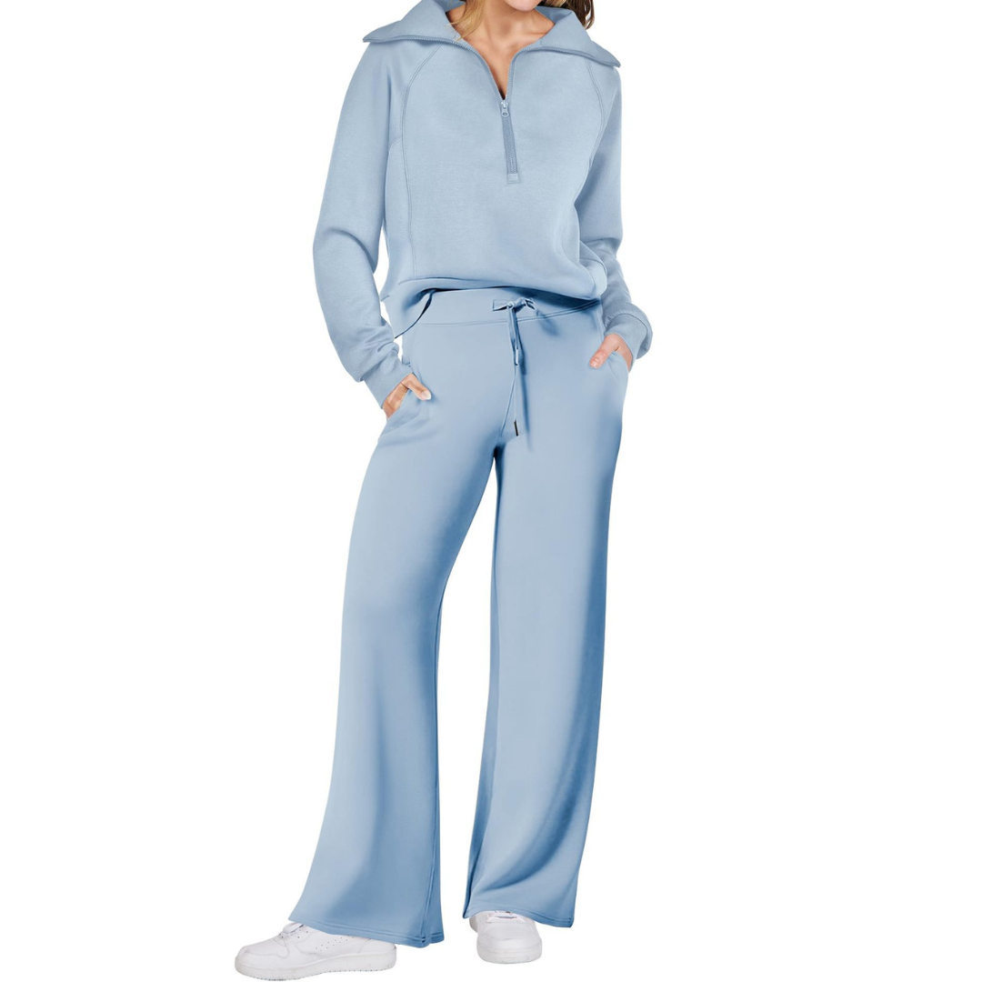 RANDI™ – Cozy Zip-Up Wide Leg Sweatsuit Set