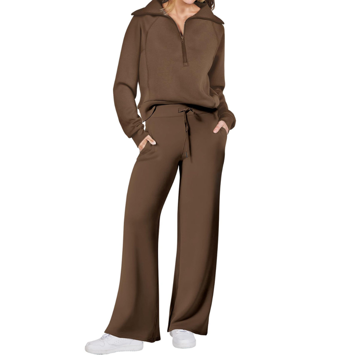 RANDI™ – Cozy Zip-Up Wide Leg Sweatsuit Set