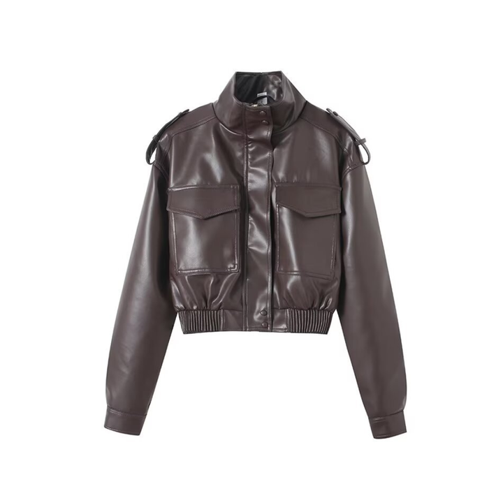 ZEPHYRINE™ – Edgy Faux Leather Moto Jacket