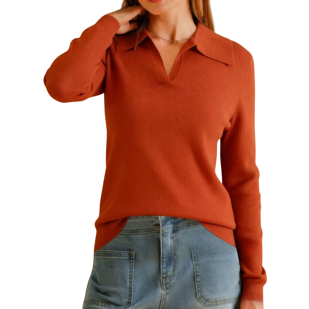 ROSAMUND™ – Classic Knit Polo Sweater