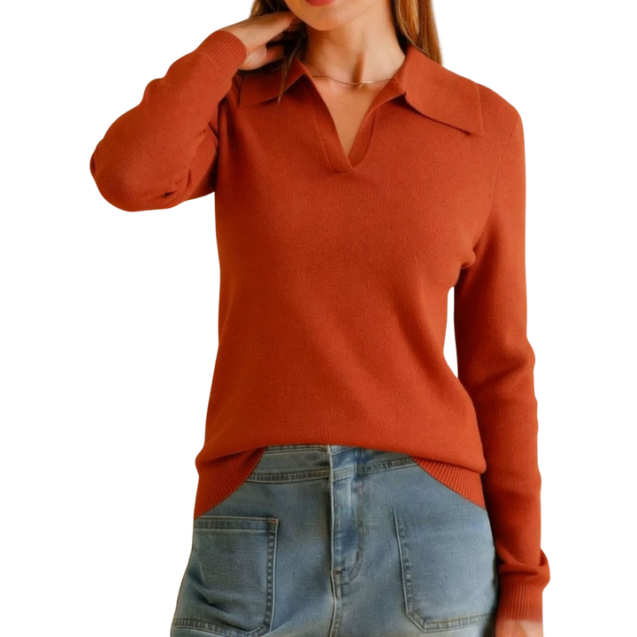 ROSAMUND™ – Classic Knit Polo Sweater