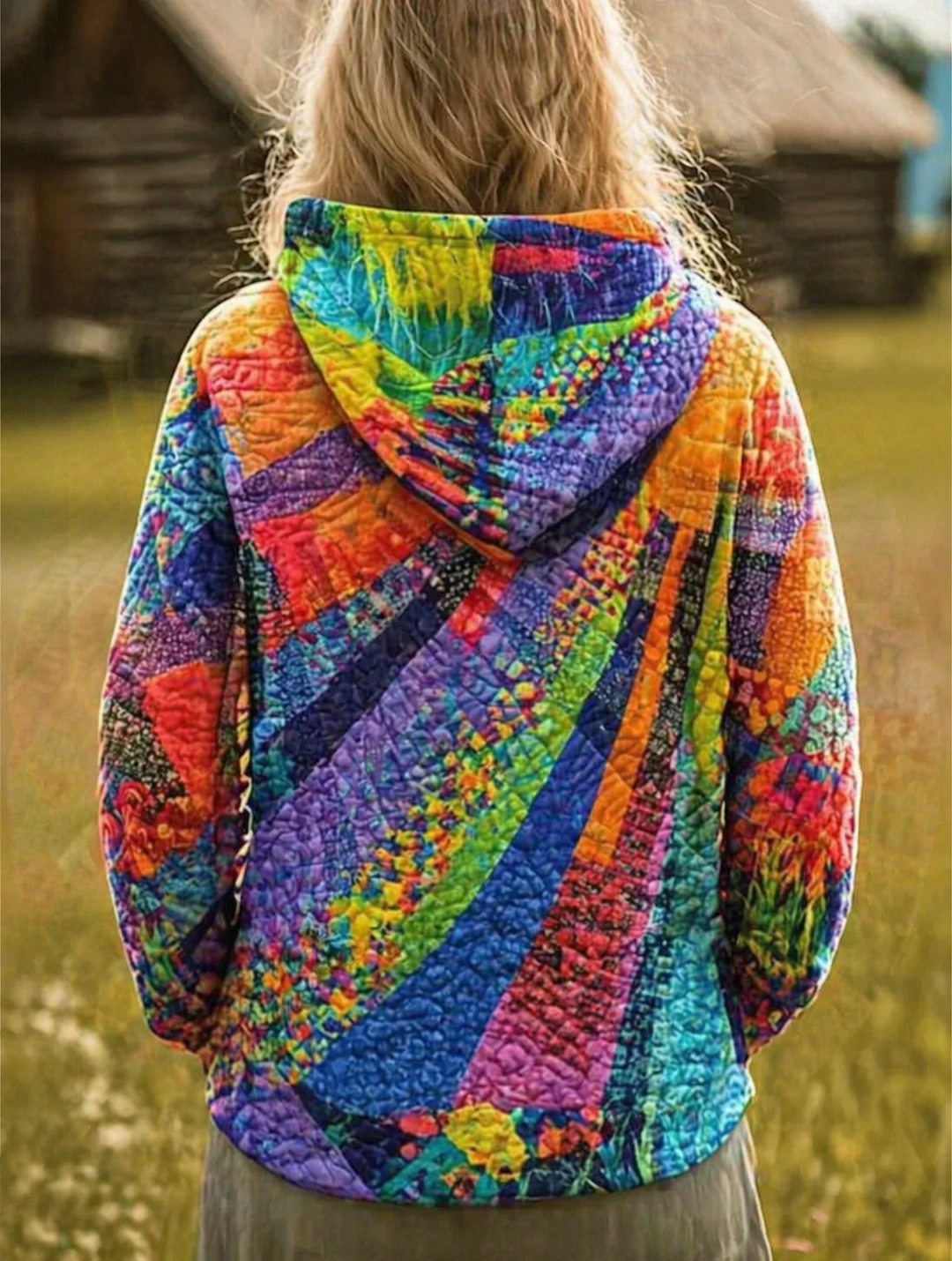 Laura™ | Bohemian Multicolor Patchwork Hoodie
