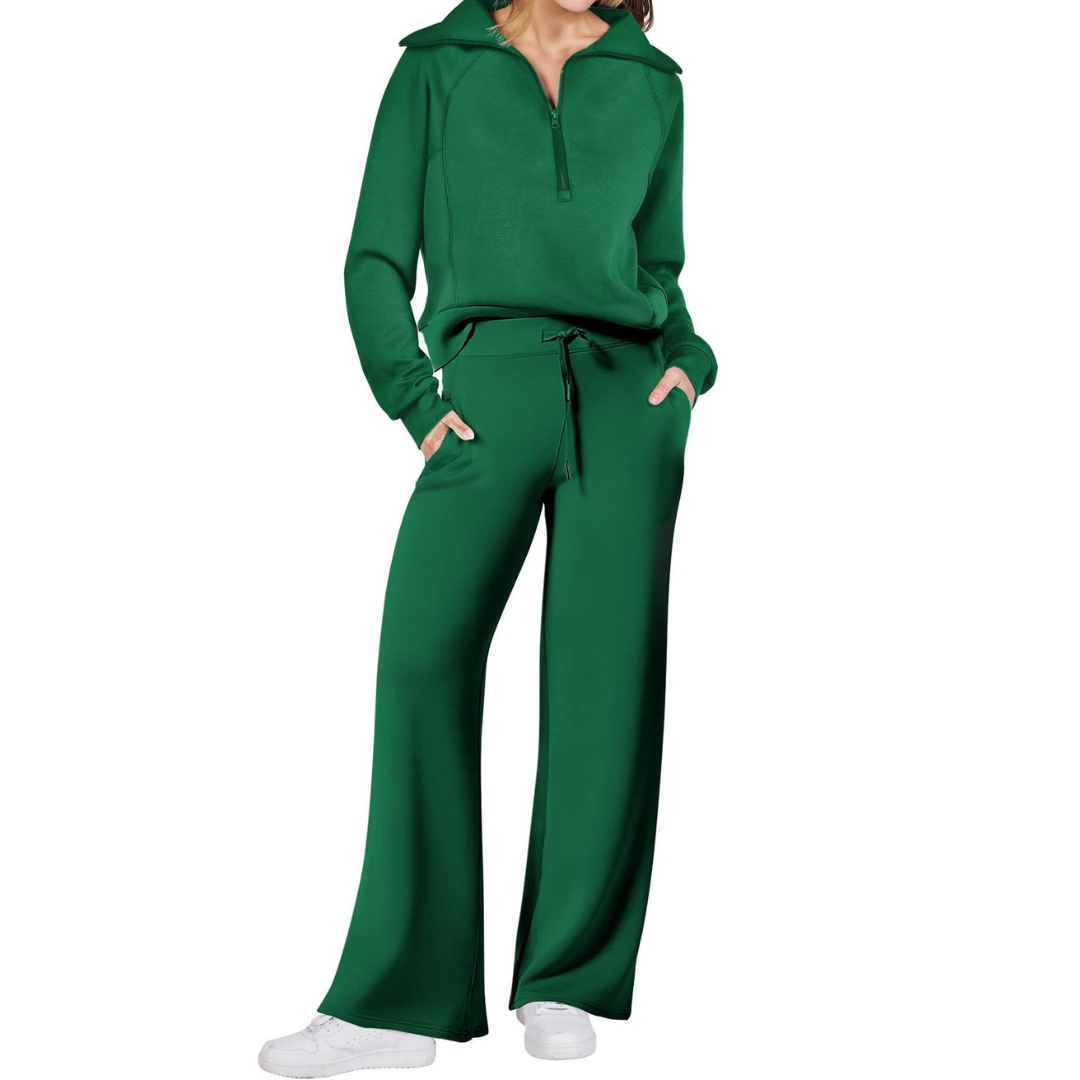 RANDI™ – Cozy Zip-Up Wide Leg Sweatsuit Set