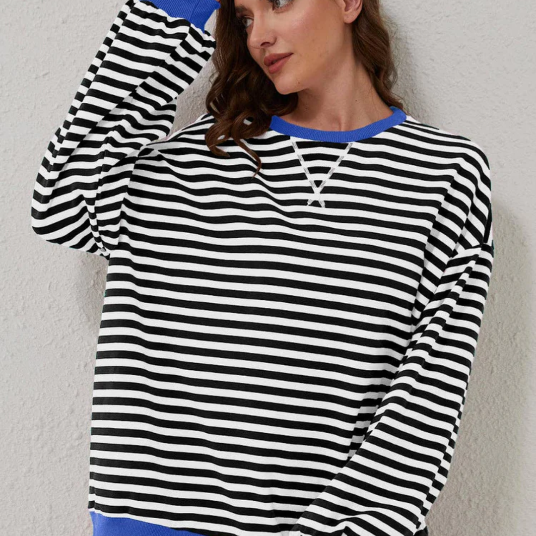Luka I Casual Long Sleeve Round Neck Striped Shirt