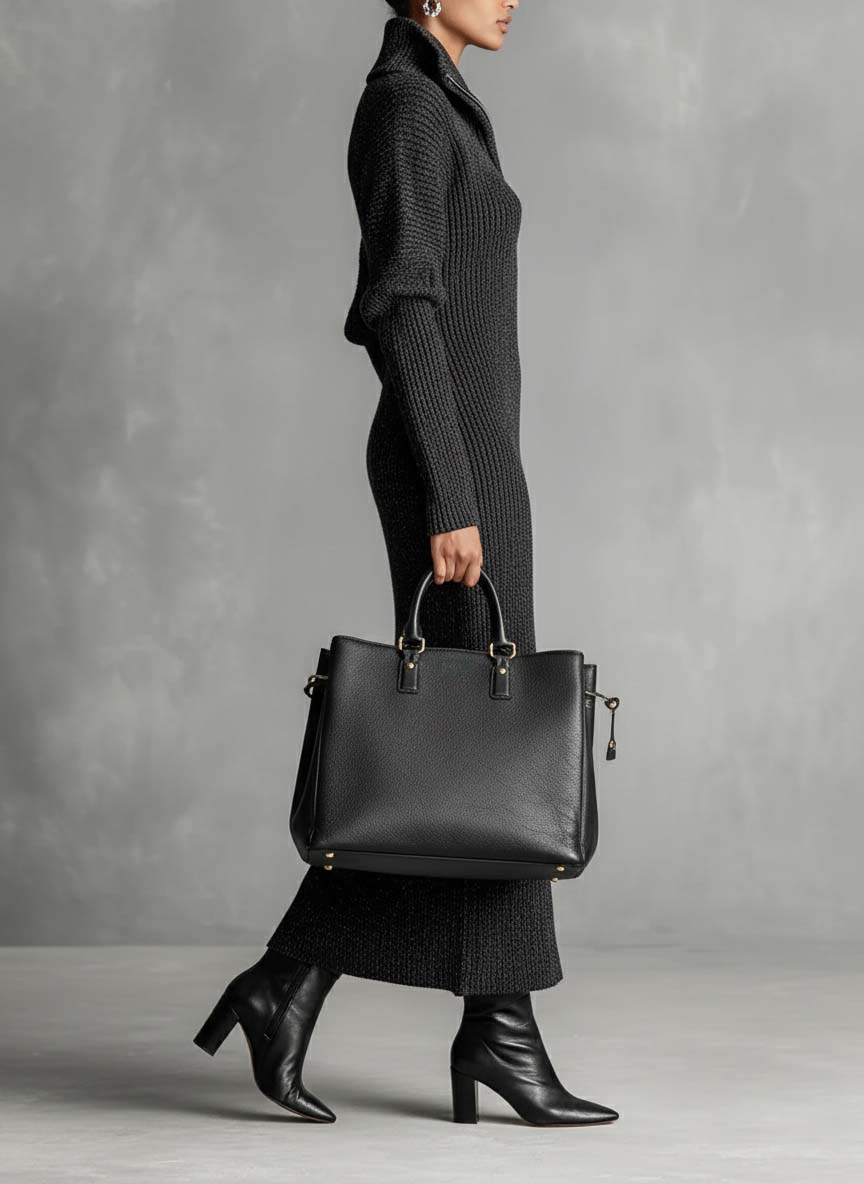 Women's Minimalist Solid Color Zipper Neck Knitted Maxi Dress MDA1633J4Y