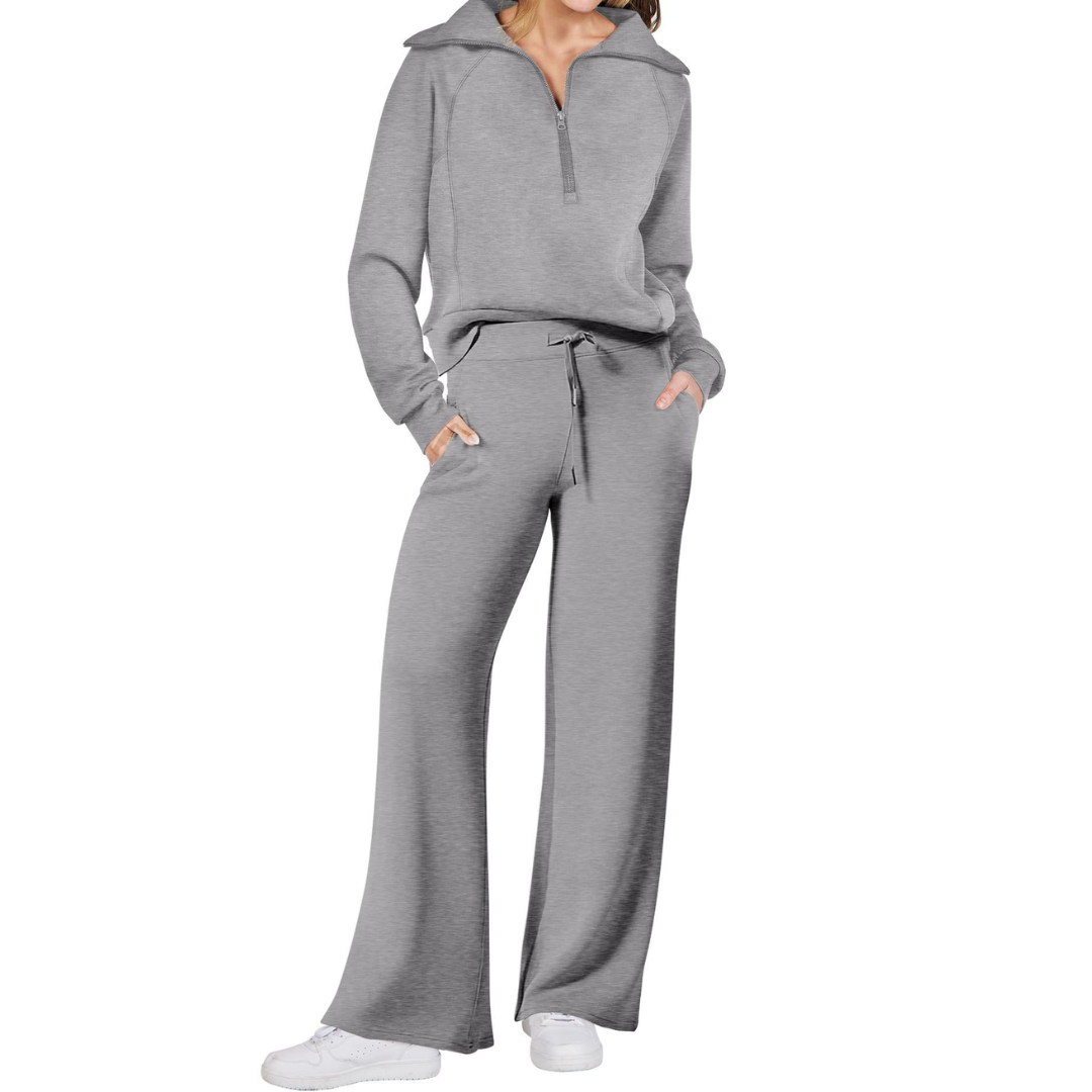 RANDI™ – Cozy Zip-Up Wide Leg Sweatsuit Set
