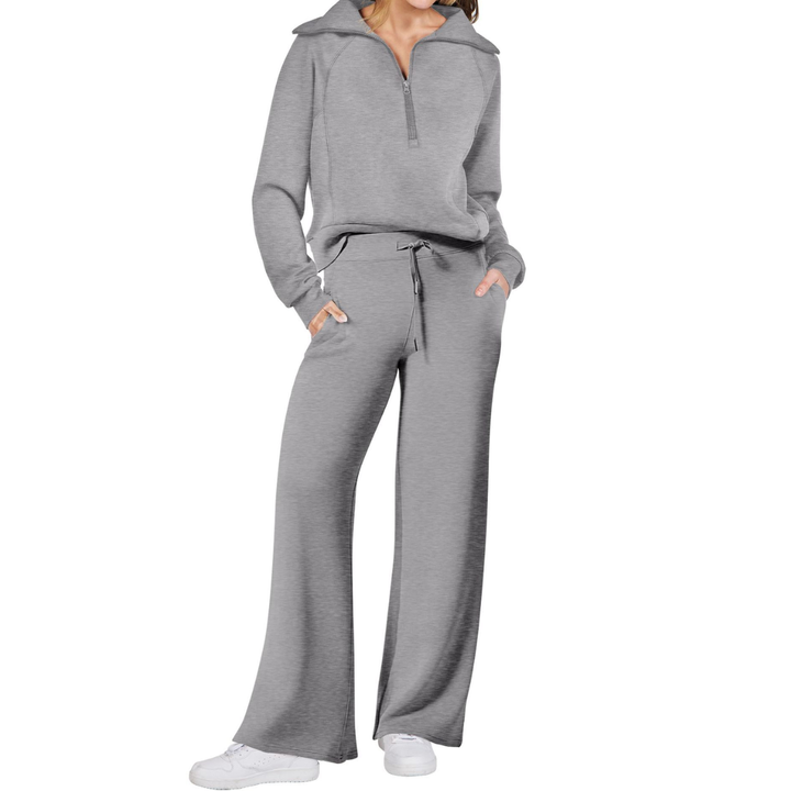 RANDI™ – Cozy Zip-Up Wide Leg Sweatsuit Set