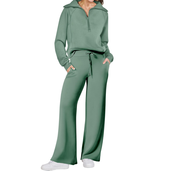 RANDI™ – Cozy Zip-Up Wide Leg Sweatsuit Set