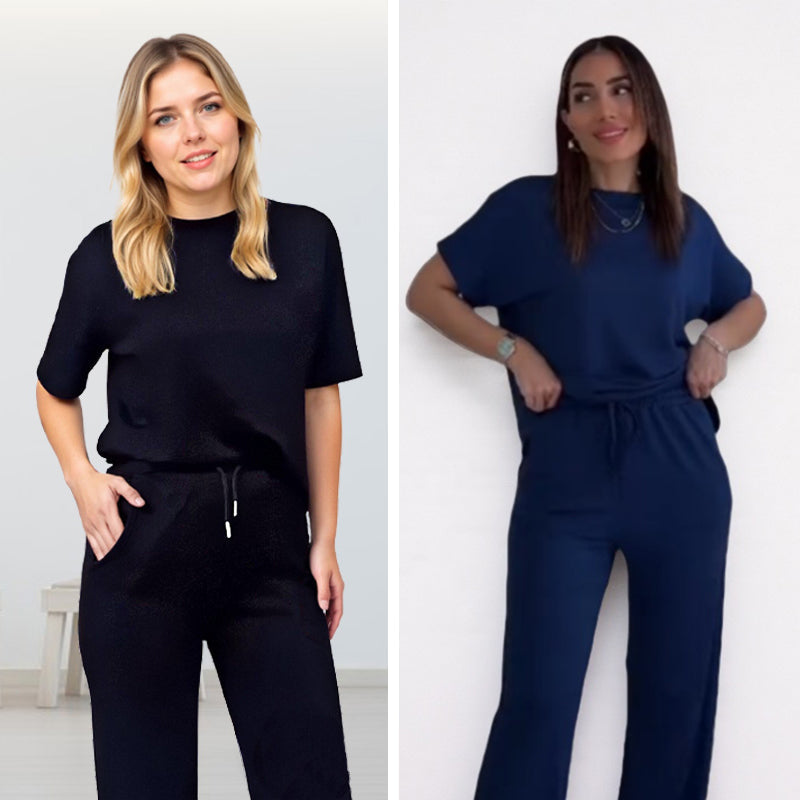 Women's Chic Top & Matching Pants 2-Piece Outfit
